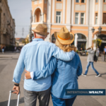 Relaxed couple travelling