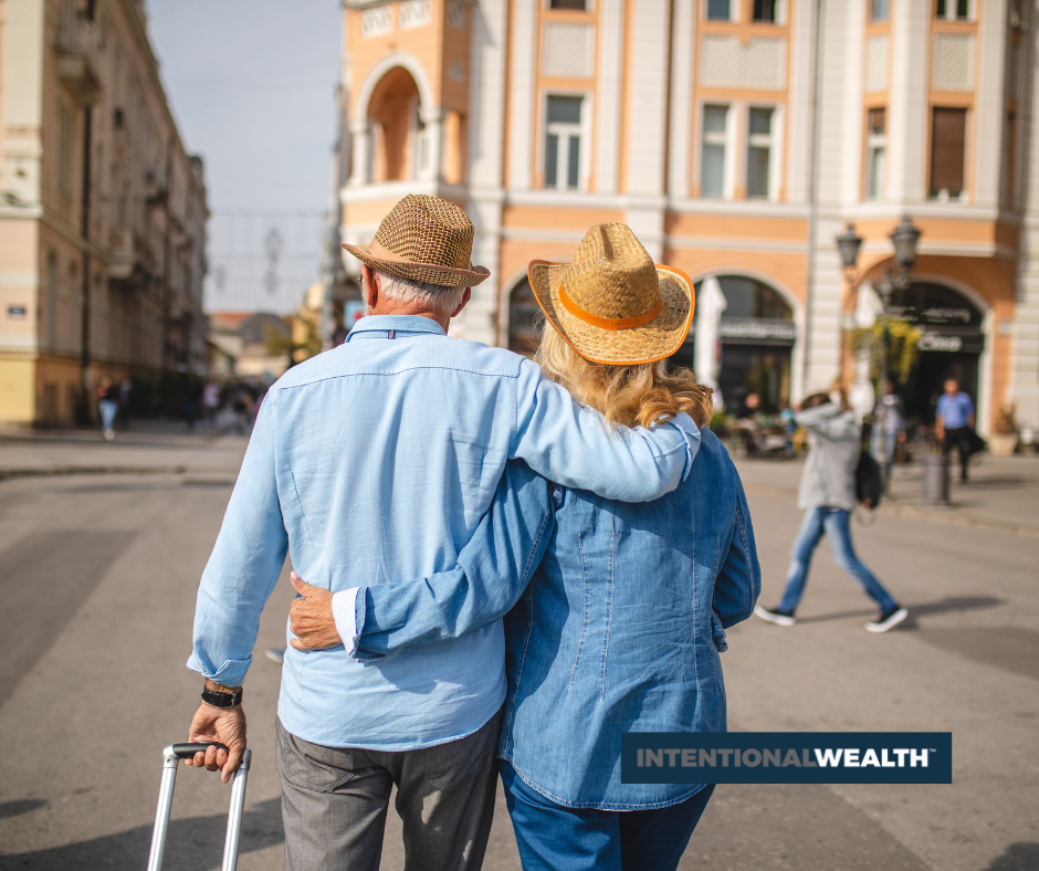 Relaxed couple travelling